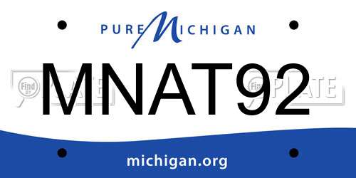 MNAT92 Michigan License Plate