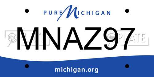 MNAZ97 Michigan License Plate