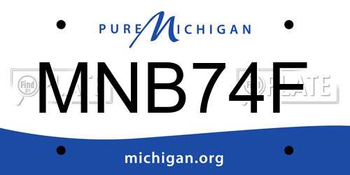 MNB74F Michigan License Plate