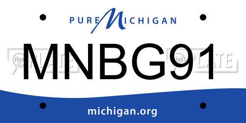 MNBG91 Michigan License Plate