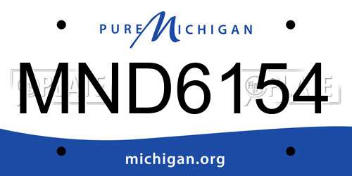 MND6154 Michigan License Plate