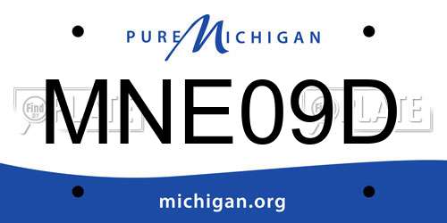 MNE09D Michigan License Plate
