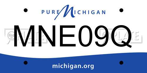 MNE09Q Michigan License Plate