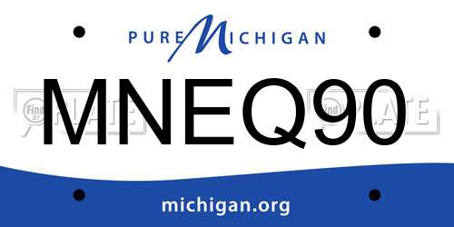 MNEQ90 Michigan License Plate