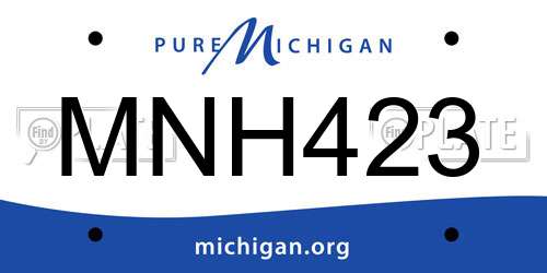 MNH423 Michigan License Plate