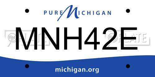 MNH42E Michigan License Plate