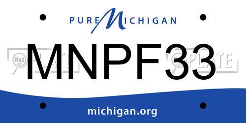 MNPF33 Michigan License Plate
