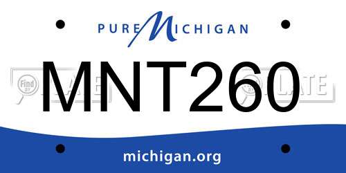 MNT260 Michigan License Plate