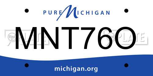 MNT76O Michigan License Plate
