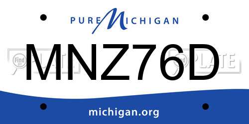 MNZ76D Michigan License Plate