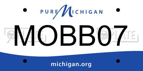 MOBB07 Michigan License Plate