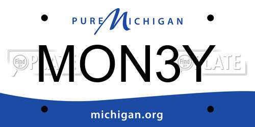 MON3Y Michigan License Plate