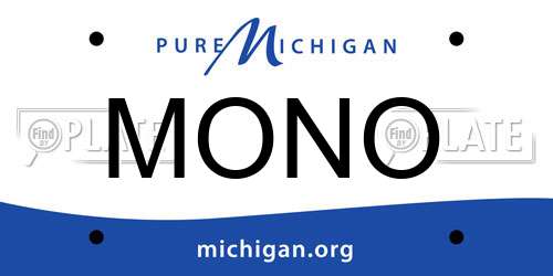 MONO Michigan License Plate