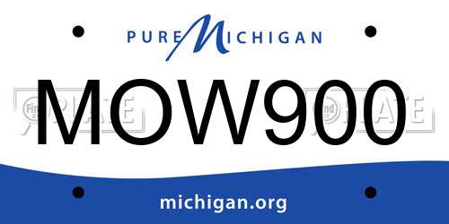 MOW900 Michigan License Plate