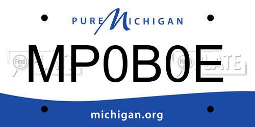 MP0B0E Michigan License Plate