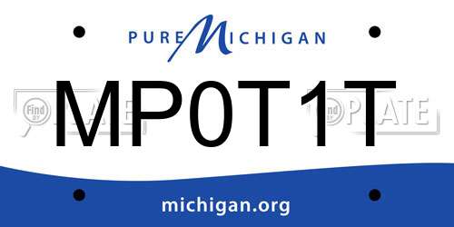 MP0T1T Michigan License Plate