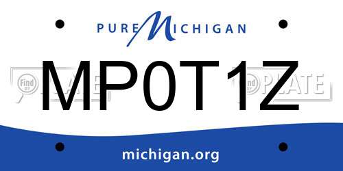MP0T1Z Michigan License Plate