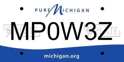 MP0W3Z Michigan License Plate