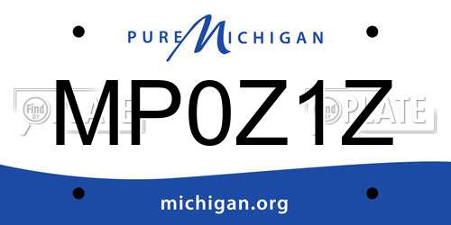 MP0Z1Z Michigan License Plate