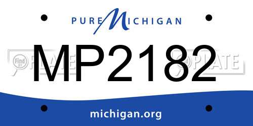 MP2182 Michigan License Plate