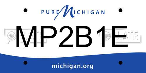 MP2B1E Michigan License Plate