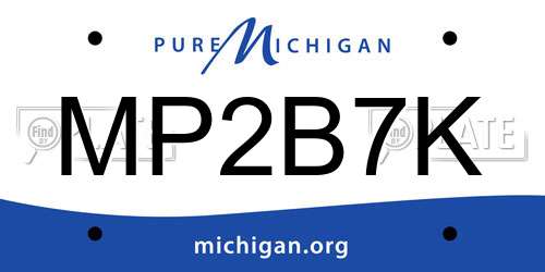 MP2B7K Michigan License Plate