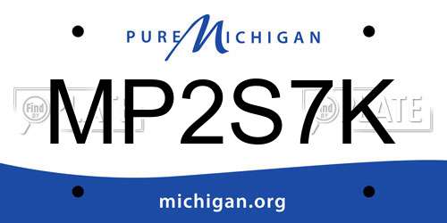 MP2S7K Michigan License Plate