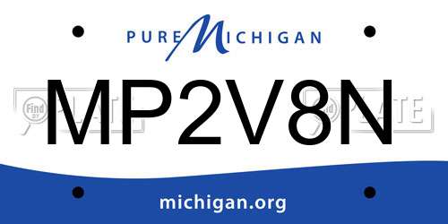 MP2V8N Michigan License Plate