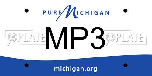 MP3 Michigan License Plate
