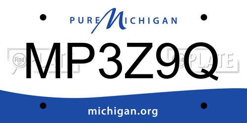 MP3Z9Q Michigan License Plate