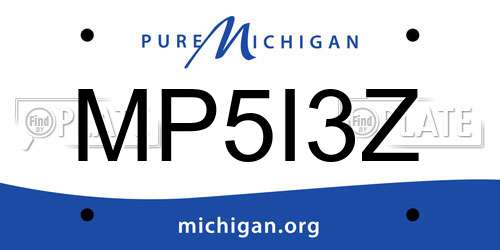 MP5I3Z Michigan License Plate
