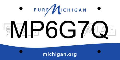 MP6G7Q Michigan License Plate