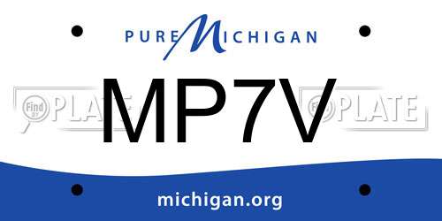 MP7V Michigan License Plate