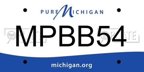 MPBB54 Michigan License Plate