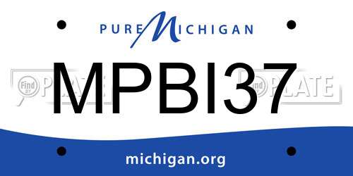 MPBI37 Michigan License Plate