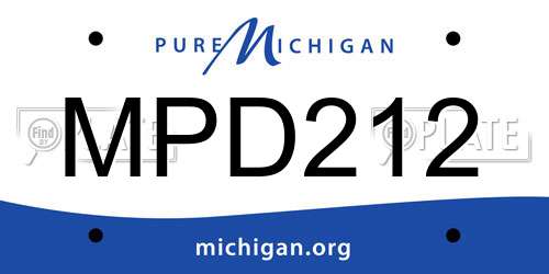 MPD212 Michigan License Plate