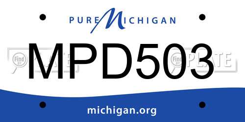 MPD503 Michigan License Plate