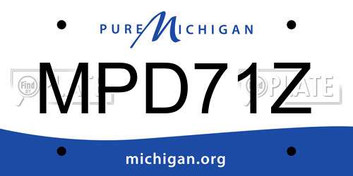MPD71Z Michigan License Plate