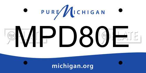 MPD80E Michigan License Plate