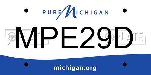 MPE29D Michigan License Plate