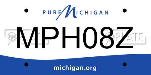 MPH08Z Michigan License Plate