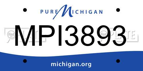 MPI3893 Michigan License Plate