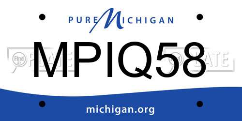 MPIQ58 Michigan License Plate