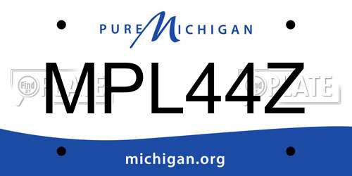 MPL44Z Michigan License Plate