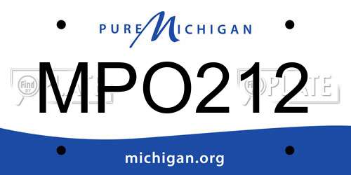 MPO212 Michigan License Plate