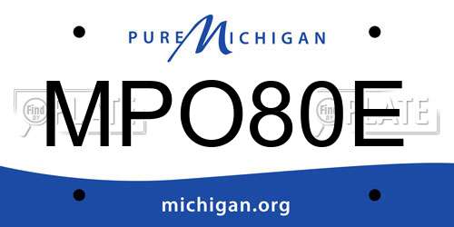 MPO80E Michigan License Plate