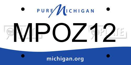 MPOZ12 Michigan License Plate