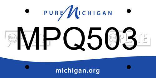 MPQ503 Michigan License Plate