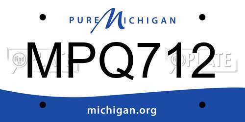 MPQ712 Michigan License Plate