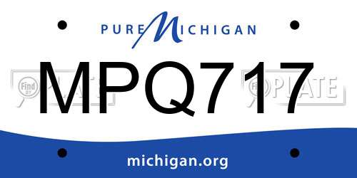 MPQ717 Michigan License Plate